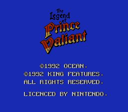 The Legend of Prince Valiant Title Screen